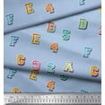 thumbnail image 2 of Soimoi Cotton Duck Fabric Numbers & Alphabets Text Decor Fabric Printed Yard 42 Inch Wide, 2 of 3