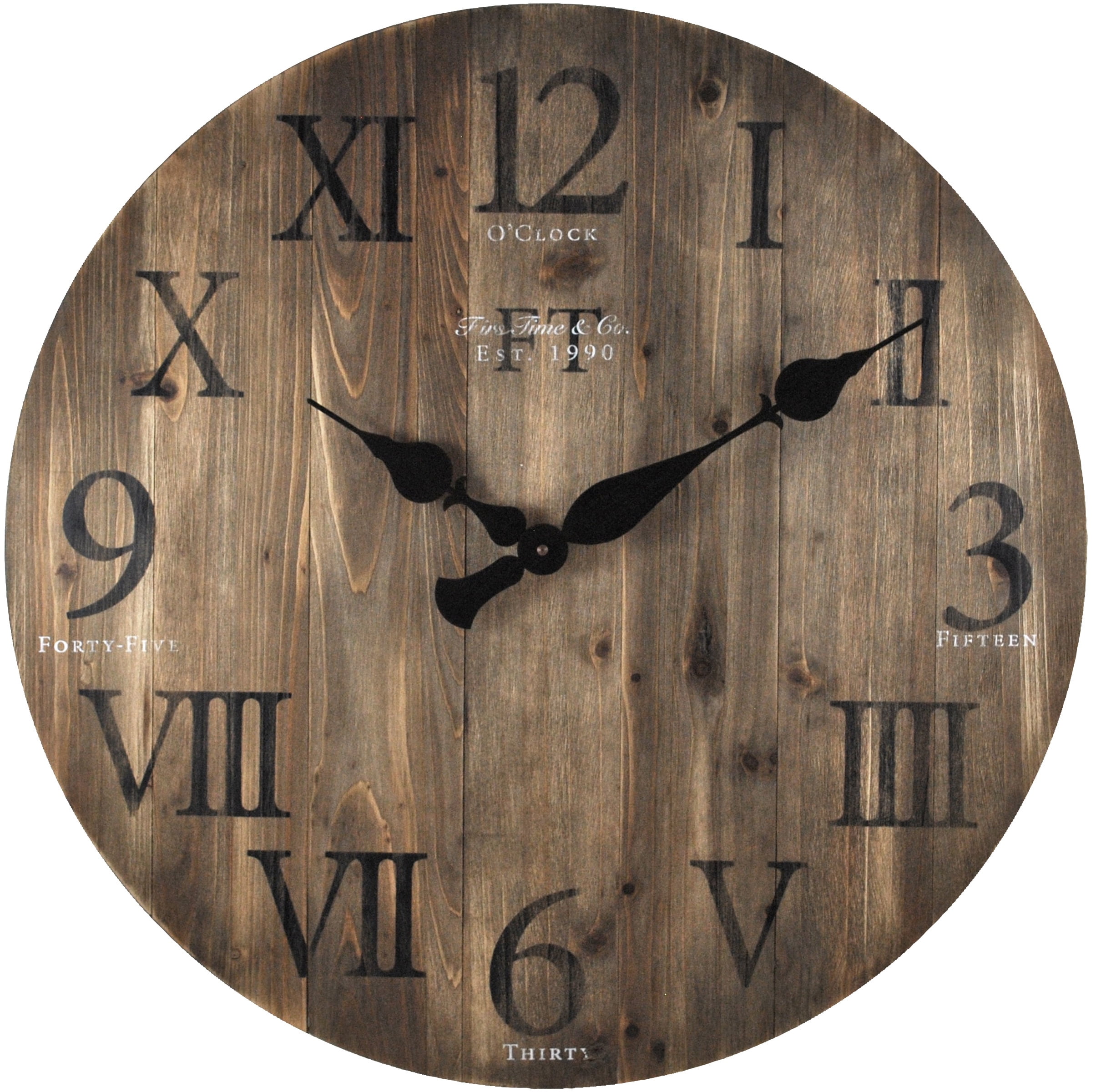Firstime Co Rustic Farmhouse Barnwood Wall Clock