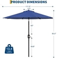 thumbnail image 4 of 10FT Patio Umbrella with Solar Lights, Outdoor Market Table Umbrella, 40 LED, Alloy Steel Frame, 8 Ribs, Tilt Crank, UV Resistant, Waterproof, Garden, Deck, Pool, Backyard, Navy Blue, 4 of 7