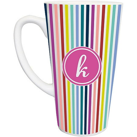 Personalized Striped Latte Mug, 16 oz