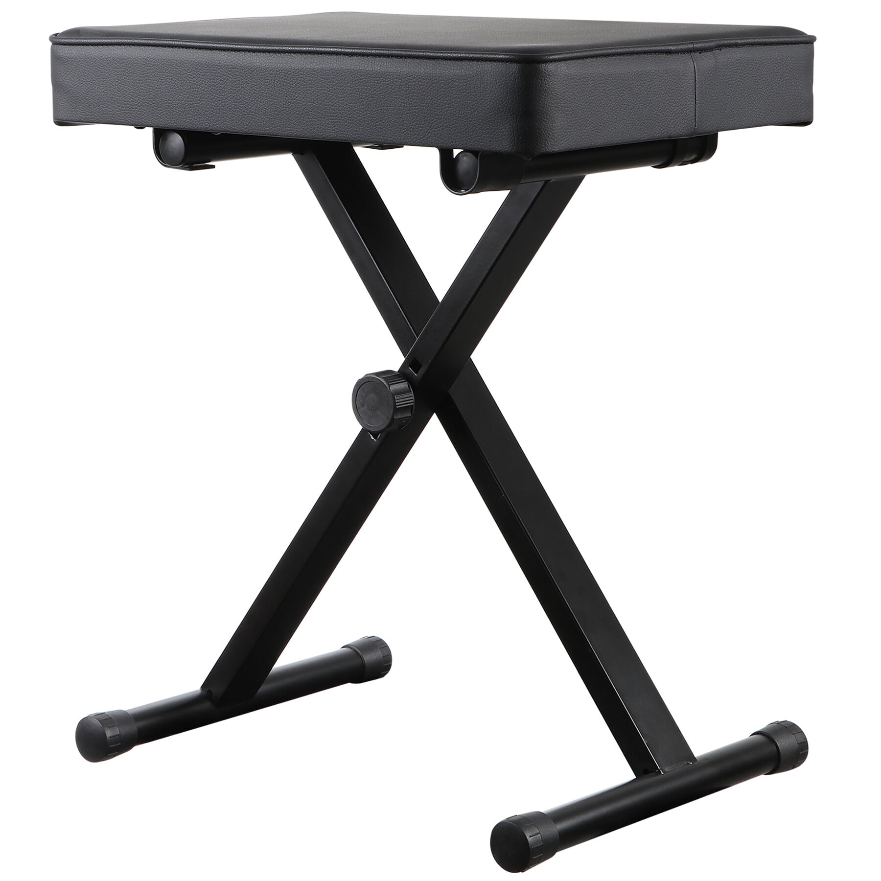 ZENY Adjustable Padded Metal Frame X-Style Keyboard Bench, Black