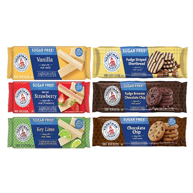 Sugar Free Cookies & Wafers by Voortman Variety Pack 3 Unique Cookies