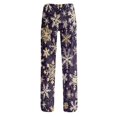 thumbnail image 6 of Women's Christmas Printed Plush Casual Pants with Drawstring Elastic Waist, Long Trousers for Home and Casual Wear, Comfortable Design,Dark Purple,2XL, 6 of 6