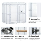 Walnest Extra Large White Bird Outdoor Iron Aviary Doves Cage,Heavy Duty Parrot cage Walk in Aviary Flight Pet Offer(86.40 x 63.60 x 81.60 Inches)