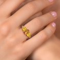 thumbnail image 4 of Gem Stone King 18K Yellow Gold Plated Silver Orange Red Madeira Citrine and Yellow Citrine Filigree Style 3 Stone Ring for Women (2.00 Cttw, Oval 8X6MM and 6X4MM) (Size 8), 4 of 6