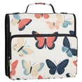 thumbnail image 5 of FORMRS Zipper Binder with Shoulder Strap 2-inch Ring 500 Sheet Capacity File Bag, Beige Butterflies, 5 of 5