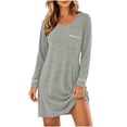 thumbnail image 2 of Sheghy Fall Long Sleeve Relaxed Flowy Maxi Long Dresses for Women Gray, 2 of 7