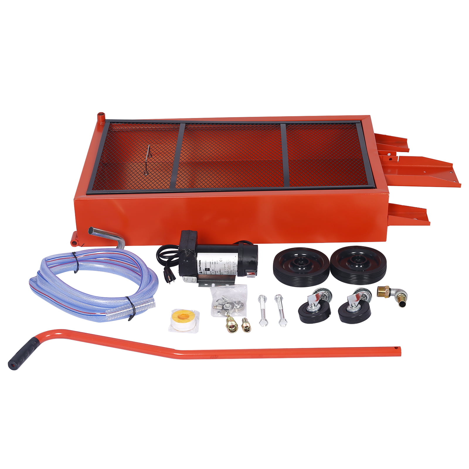 Portable Oil Drain Pan with Pump 16.9 Gal. Low Profile Oil Drain Pan with 8  ft. Hose for SUV Car and Trucks