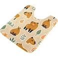 thumbnail image 3 of Dreamtimes Bathroom Rug Toiletry Mat Set Cartoon Capybaras Print, Soft Absorbent Bath Rug and U-Shaped Contour Toilet Rug, Non-Slip Bath Carpet Bath Mats for Bathroom 17.3"x13.4"+23.6"x15.7", 3 of 5
