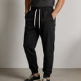 thumbnail image 2 of asjyhkr Mens Sweatpants Athletic Workout Joggers Stretchy Waist Chino Drawstring Dailywear Casual Pants with Pockets(Large,Black), 2 of 8