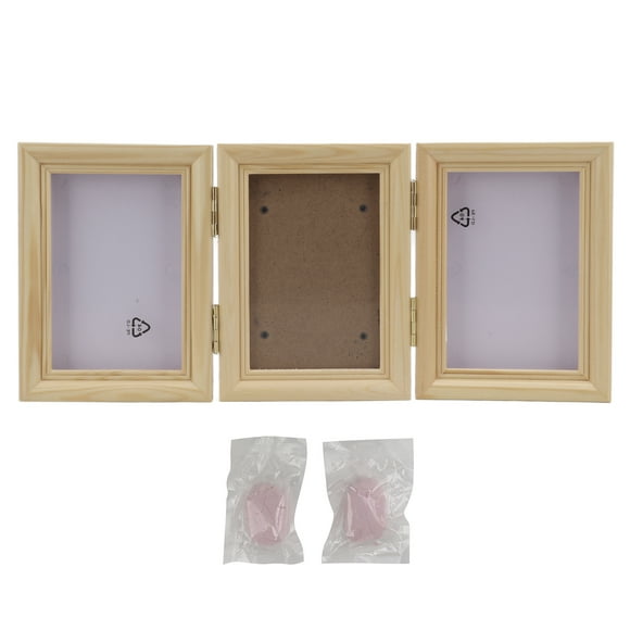 ZOUSSIQI Pet Paw Print Keepsake Frame Wooden Pet Paw Print Memorial Photo Frame with Pawprint ClaysPink Clay Log Frame CW1111#2542