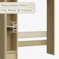 thumbnail image 6 of Funihold Over The Toilet Storage Cabinet, 31''W Modern Fluted Toilet Storage Cabinet with Toilet Paper Storage Holder & Adjustable Shelf for Bathroom, Natural Oak, 6 of 7
