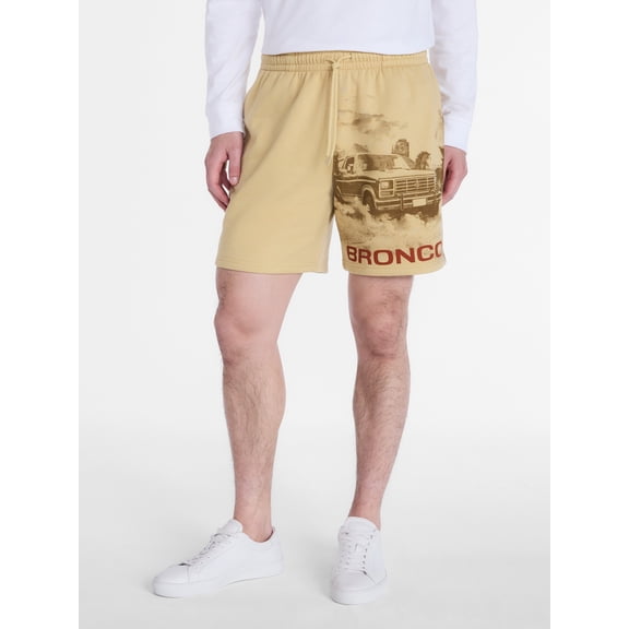 Ford Bronco Men's and Big Men's Fleece Jogger Shorts, Sizes XS-3XL