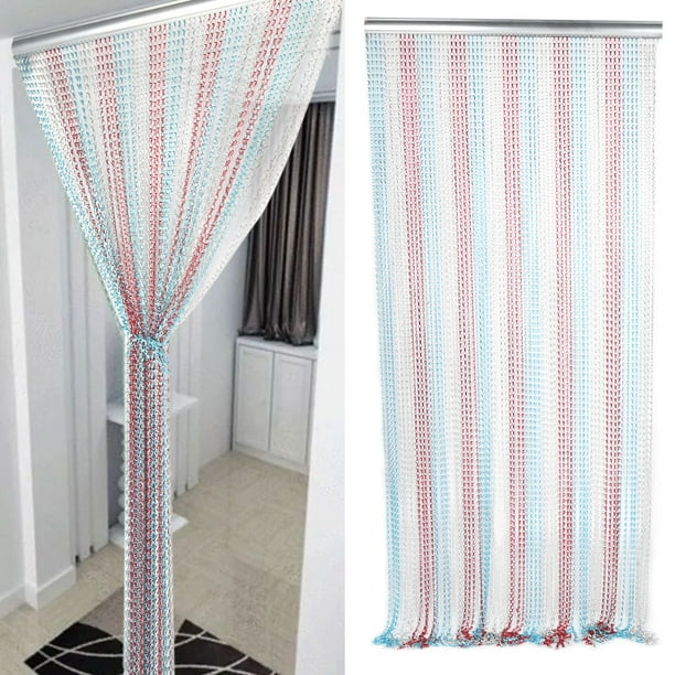 Lafgur Aluminum Chain Curtain Decoration Hanging Door Room Divider Red Blue Silver Com Lafgur Aluminum Chain Curtain, Chain Curtain Room Divider