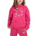 thumbnail image 3 of WOYY Little Girls 2 Piece Bow Print Hoodie Jogger Pants Outfits Sweatsuits, Sizes 6-7, 3 of 3