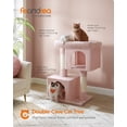 thumbnail image 6 of Cat Tree 39.8-Inch Cat Tower for Extra Large Cats up to 44 lb, Cat Condo with Large Perch, 2 Cat Caves, Scratching Post, Pink, 6 of 8
