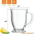 thumbnail image 2 of Glass Coffee Mugs Set of 2   Clear Coffee Mug 15 Oz  Large Glass Mugs With Handles for Hot Beverages  Clear Mugs for Tea, 2 of 7
