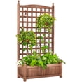 thumbnail image 5 of VIVOHOME Wood Planter Raised Bed with Trellis, 48 Inch Height Free-Standing Planter for Garden Yard 1 pack, 5 of 7