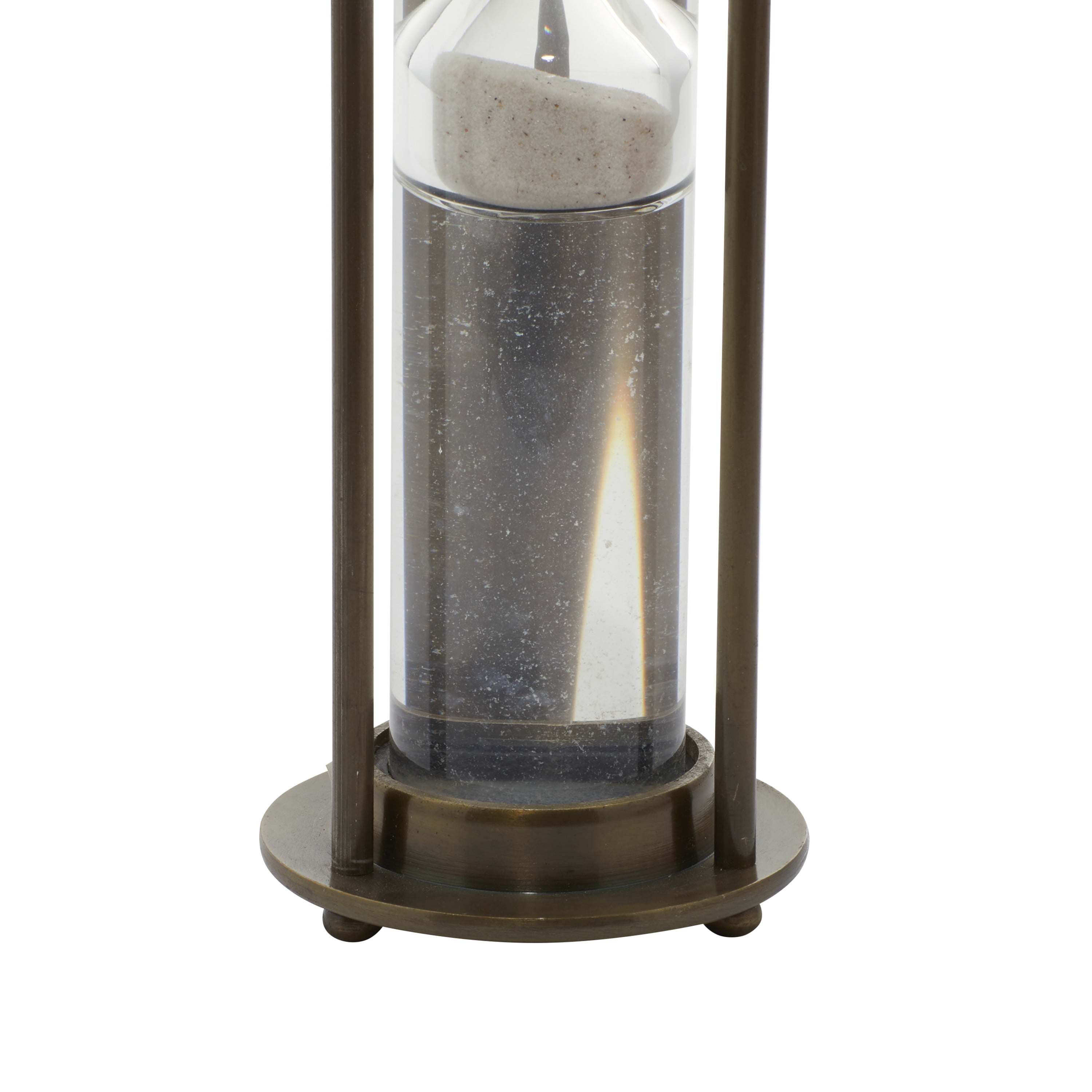 DecMode 3" x 8" Brown Aluminum Metal Hourglass Sand Timer with Water Tube, 1-Piece