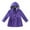 Purple, variant on IROINNID Boys Girls Solid Color Windproof Storm Jacket Detachable Hooded Waterproof Mid Long Coat