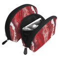 thumbnail image 3 of Portable Bags Clutch Pouch Zipper Smooth Built-In Compartment For Travel Vacation Business Camping Red Marble_1, 3 of 7