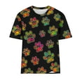 thumbnail image 4 of Fesfesfes Womens Tops Women Fashion Casual Printed Short Sleeve Round-Neck Pullover Blouse T-shirt Tops Tunic Tops L(US:8), 4 of 4