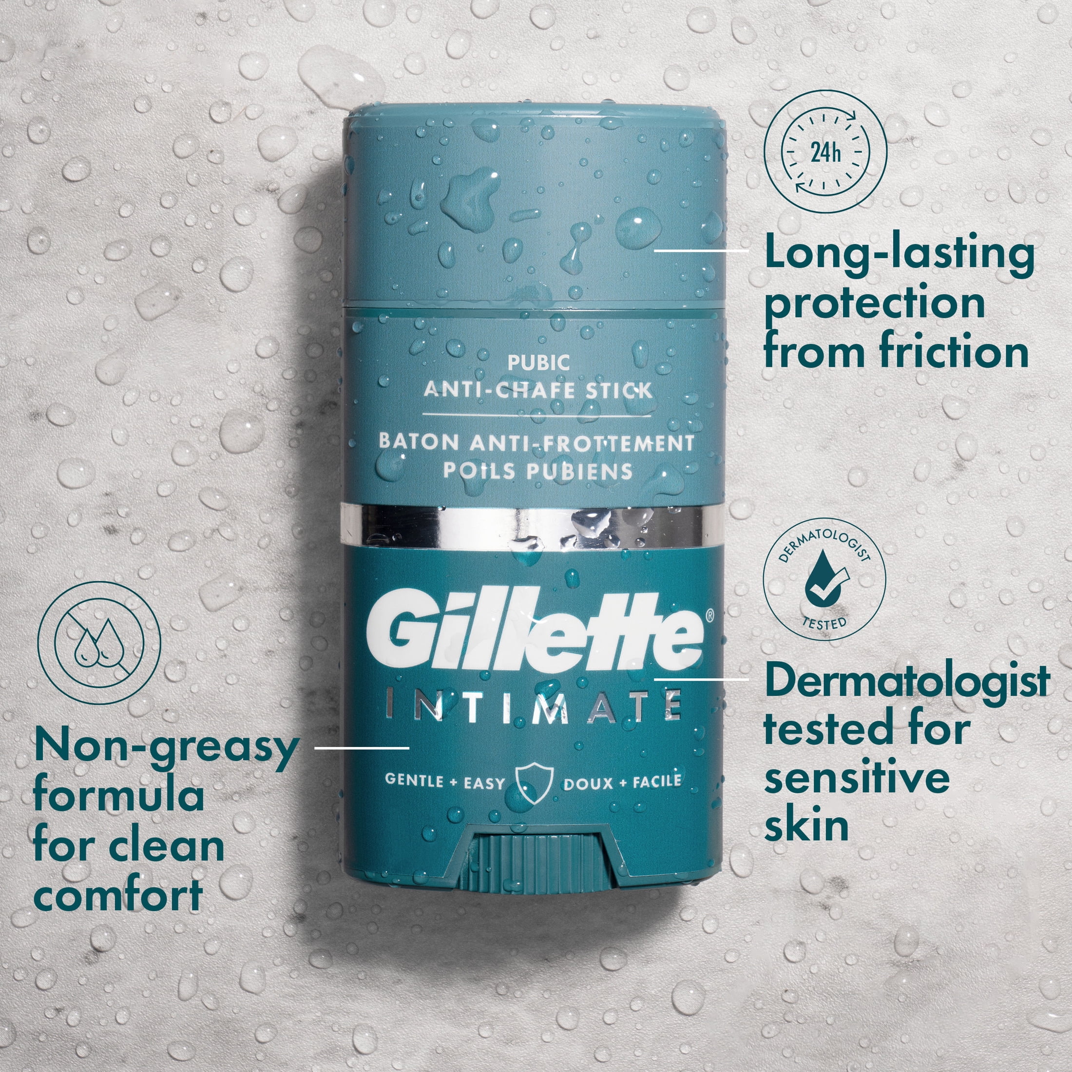 Gillette Intimate Pubic Anti-chafe Stick, 1.7oz