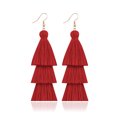 thumbnail image 3 of Pendientes de gancho con borlas de hilo de algodón tejido en capas simples para mujer, joyería de disfraz, 5 uds. ER, 3 of 5