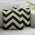 thumbnail image 3 of COMIO  Decorative Geometric 18 x 18 Inches Throw Pillow Covers - Modern Pattern  Square Pillow Cushion Case for Sofa Couch Bed Home Outdoor Car (Beige/Black), 3 of 5
