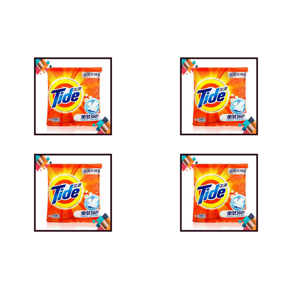 Tide Powder Laundry Detergent,( 4 X  1.12 lb Packets), 4 Pack – Powerful Stain Removal, Fresh Clean