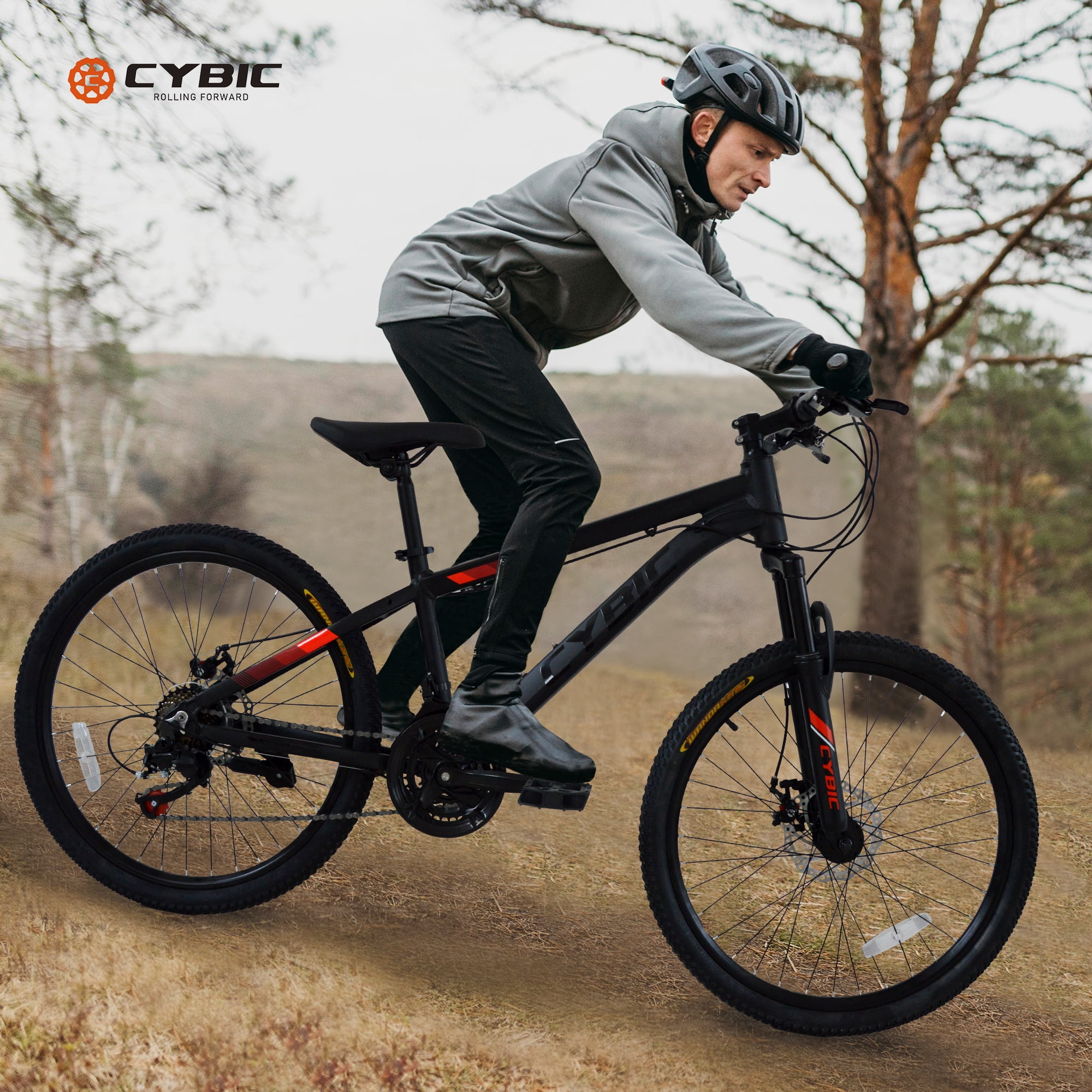 Cybic Mountain Bike 26 inch, 21-Speed Adult MTB with Aluminum Frame, Front Suspension and Disc Brakes bicycle, for Men & Women