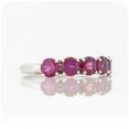 thumbnail image 2 of Rhodolite Garnet 5 Stone Half Eternity Ring Wedding Stacking Anniversary Gift Ring 925 Sterling Silver Gemstone Jewelry For Women Gift, 2 of 5
