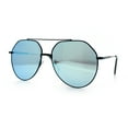 thumbnail image 5 of Iconic Tear Drop Oversize Metal Rim Racer Sunglasses Black - Blue Mirror, 5 of 7