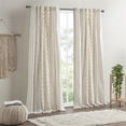 thumbnail image 2 of Pemberly Row Cotton Printed Window Panel with Chenille Stripe in Ivory, 2 of 10
