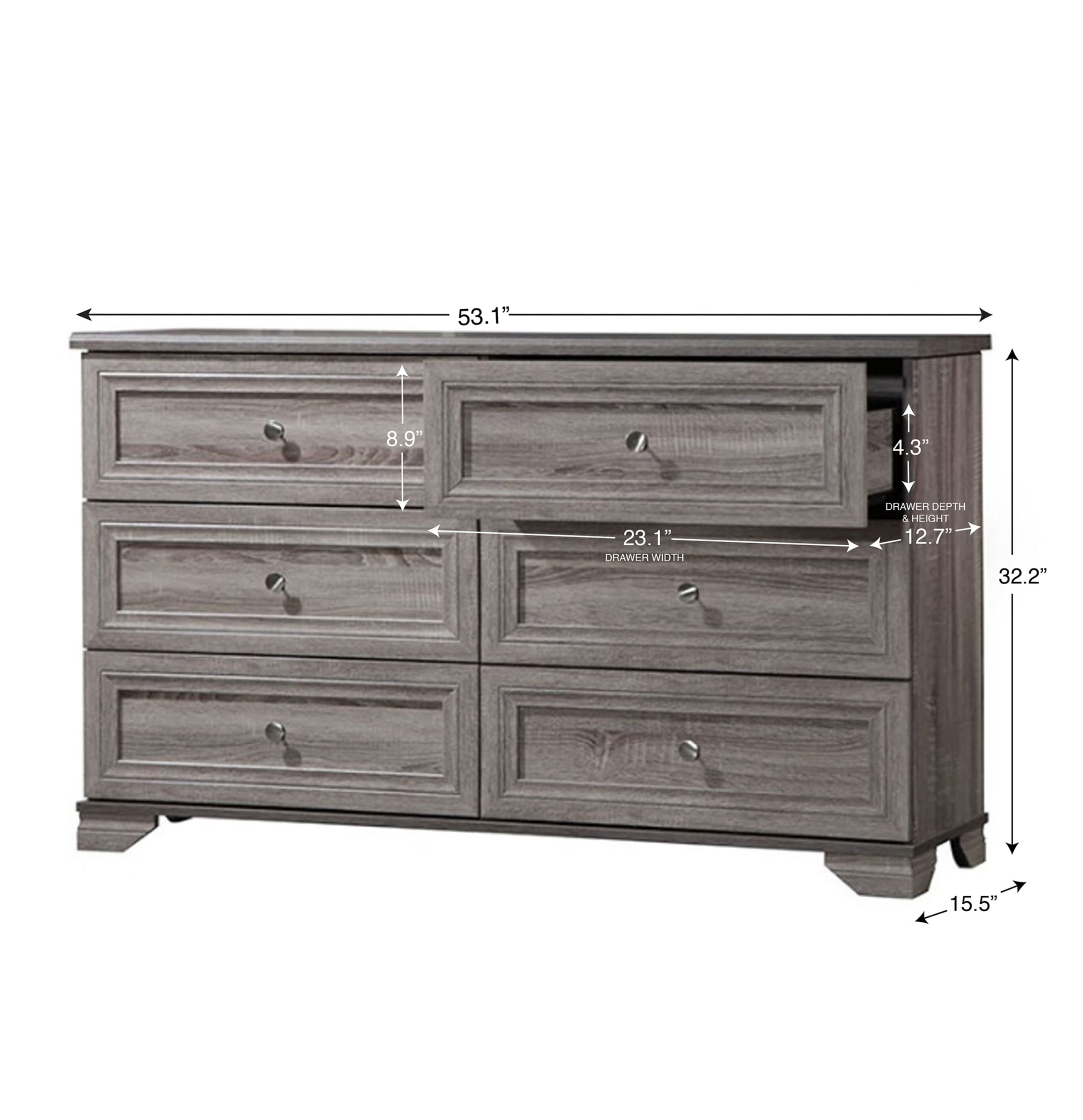 Belle isle south lake 6 drawer dresser deals