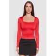 thumbnail image 2 of Womens Iris Square Neck Ruched Side Long Sleeve Top, 2 of 5
