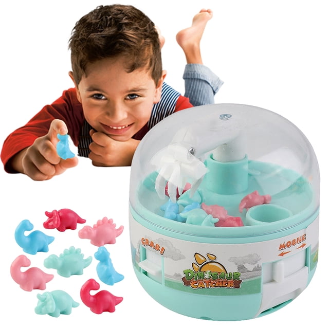 Mini máquina de garras, juguetes de dinosaurios para niños, premios de dinosaurios, juego de máquina de garras con 8 pequeños dinosaurios, regalos de cumpleaños para niños y niñas