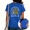 1-blue, variant on Women Front Back Print T-Shirt Floral Shadow Design Tees Unique Nature Art Crewneck Short Sleeve Trendy Everyday Tops