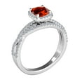 thumbnail image 3 of Aonejewelry 0.90 Ct. Ttw Diamond and Cushion Shaped Garnet Ring in 10K White Gold, 3 of 4