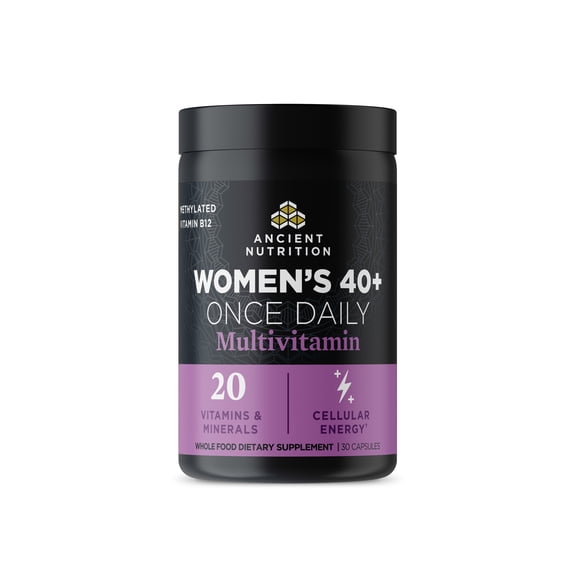 Ancient Nutrition Multivitamin for Women, Multi Women's 40  Once Daily, Magnesium, Methylated Vitamin B, C, K2, Folate and Iron Supplement, 30 count