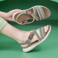 thumbnail image 4 of Sandalias Tejido Bohemio Correa Ajustable para Mujeres La Playa Verano (caqui 37), 4 of 9