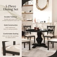 thumbnail image 5 of Roundhill Furniture Havre Dining Set, Pedestal Round Table with 4 Chairs, 5 of 14