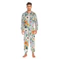 thumbnail image 3 of FORMRS Onesies Pajama for Adults Unisex Hoodie Winter Jumpsuit One Piece Sleepwear, Sizes S-2XL, Green Floral Pattern, 3 of 7