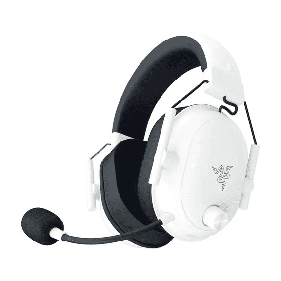 Razer BlackShark V2 HyperSpeed Wireless Gaming Headset - THX Spatial Audio - Bendable Mic - 50mm Drivers - 2.4GHz, Bluetooth or USB - 70 Hr Battery w/USB Type C Charging - White