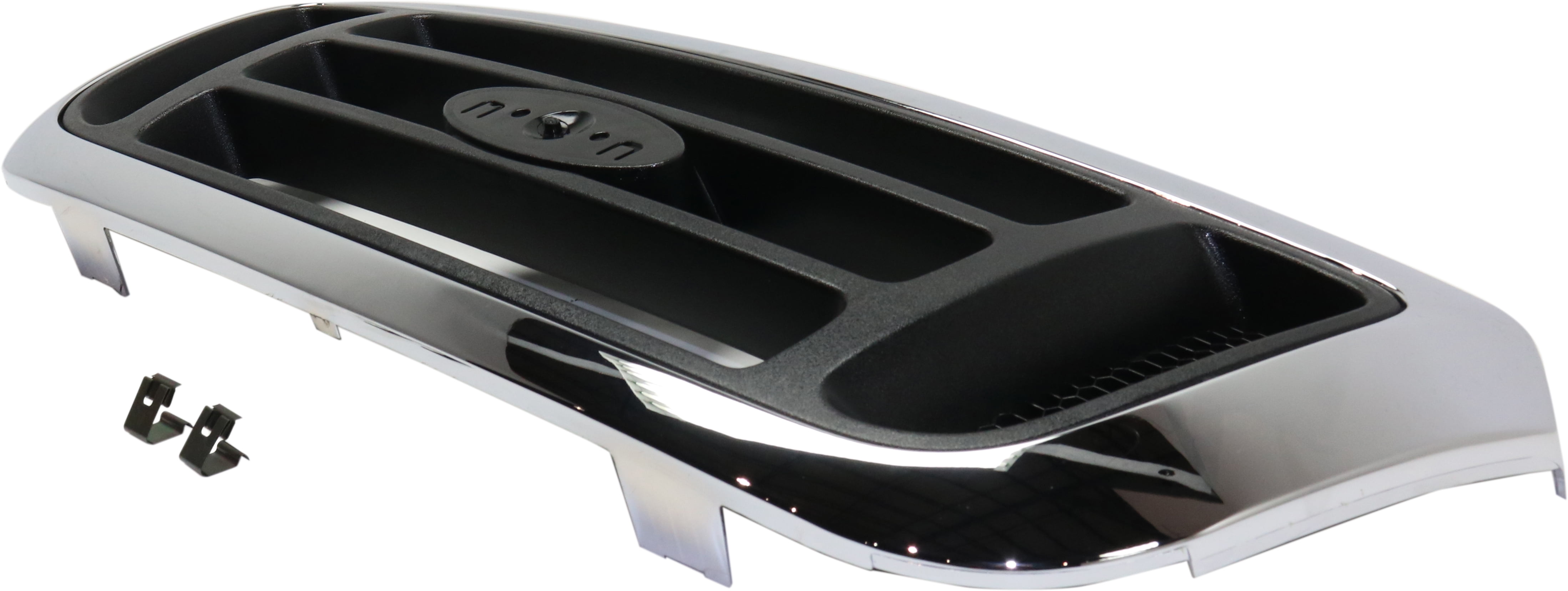 Grille Assembly Compatible With 2004-2005 Ford Ranger Chrome Shell with Painted Black Insert