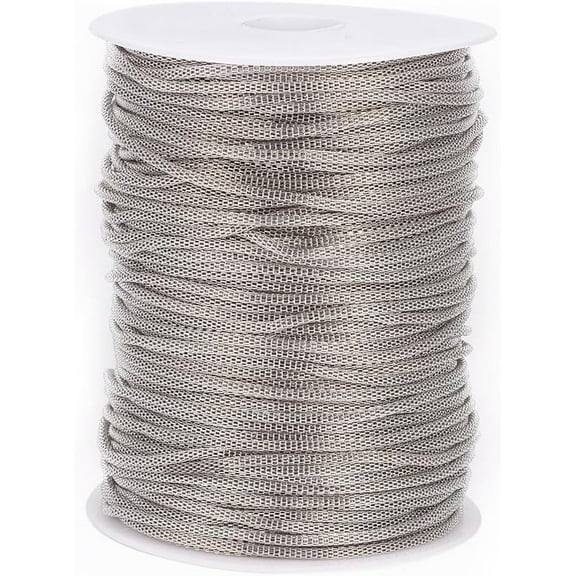 Iron Mesh Chains Network Chains Unwelded with Card Paper Platinum Color 2.5mm Thick