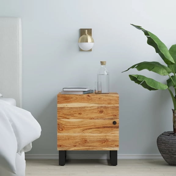 vidaXL Bedside Cabinet Industrial Solid Wood Acacia 1-Count 15.7" x 13" x 18.1"