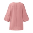 thumbnail image 5 of PMUYBHF Débardeurs Sans Manches Rouges pour Femmes 4 Juillet 2024 Tendance Été T-Shirts à Manches 3/4 Col Rond Imprimé Floral Ample Tunique en Lin Mélangé Blouse, 5 of 5