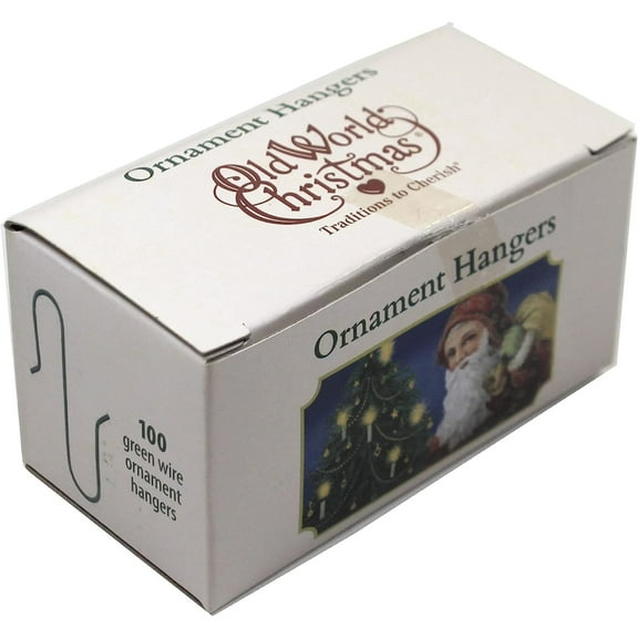 Old World Christmas Box of 100 Green Ornament Hangers 1441 Decoration Hooks