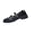 Black, variant on Purcolt Women's PU Leather Loafers Dressy Casual Round Toe Block Heel Mary Jane Shoes Comfortable Anti Slip Dress Shoes with Strap for Work Walking Driving